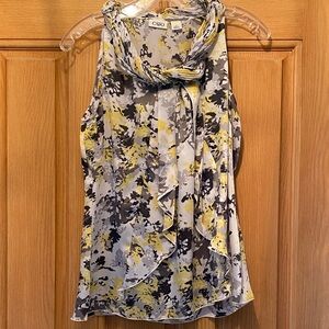 Women's Sleeveless Top - Yellow and Gray Floral